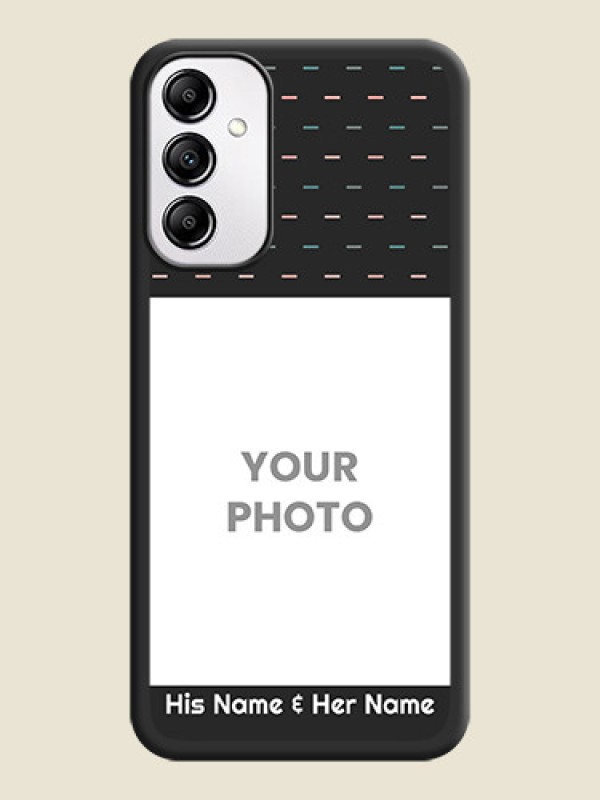 Custom Line Pattern Design with Text on Space Black Custom Soft Matte Phone Back Cover -Galaxy A14 4G - alternate view