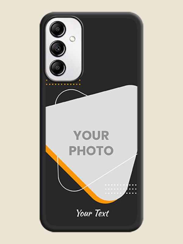 Custom Yellow Triangle - Photo on Space Black Soft Matte Phone Cover -Galaxy A14 4G - alternate view