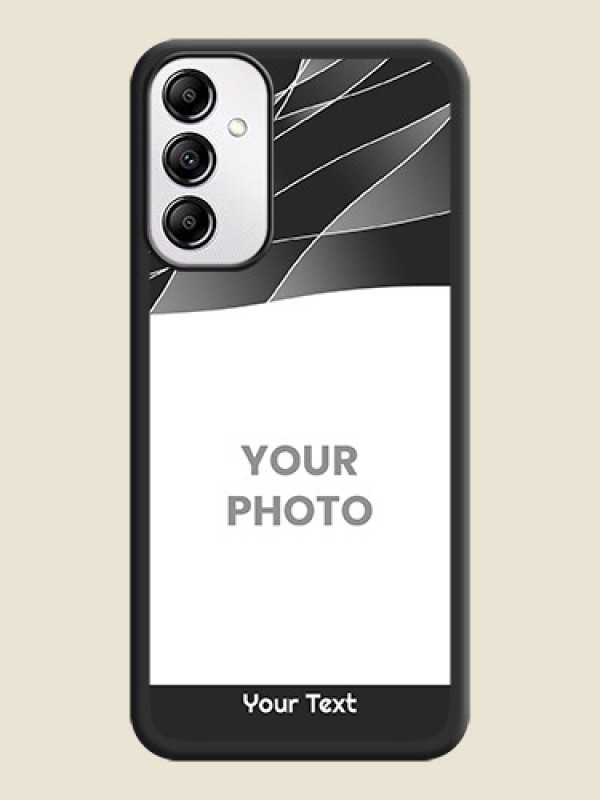 Custom Mixed Wave Lines on Photo on Space Black Soft Matte Mobile Cover - Samsung Galaxy A14 - alternate view