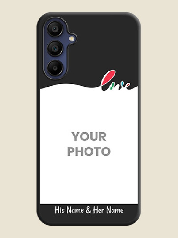 Custom Fall in Love Pattern with Picture - Photo on Space Black Soft Matte Mobile Case - Galaxy A15 5G - alternate view