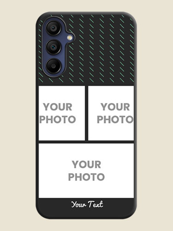 Custom Cross Dotted Pattern with 2 Image Holder on Personalised Space Black Soft Matte Cases - Galaxy A15 5G - alternate view