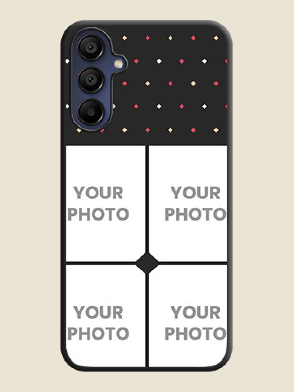 Custom Multicolor Dotted Pattern with 4 Image Holder on Space Black Custom Soft Matte Phone Cases - Galaxy A15 5G - alternate view