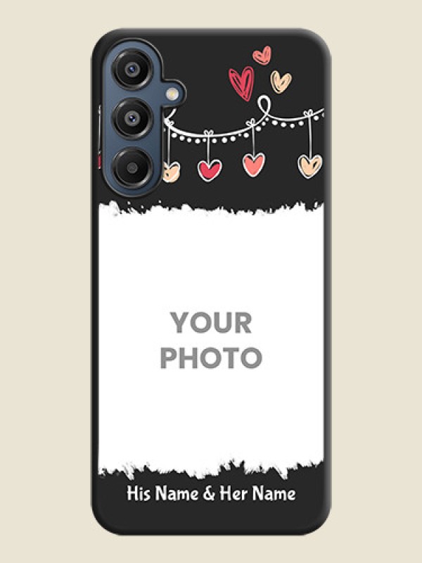 Custom Pink Love Hangings with Name On Space Black Custom Soft Matte Mobile Back Cover - Galaxy A16 5G - alternate view
