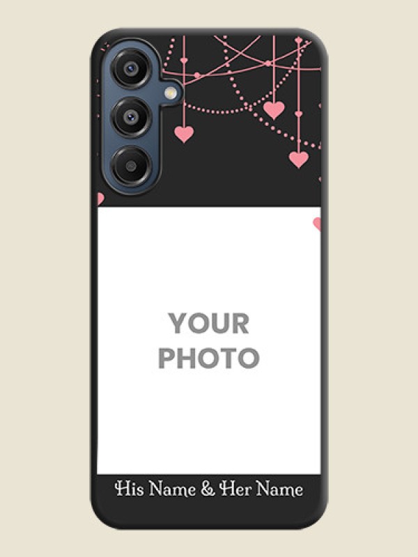 Custom Pink Love Hangings with Text On Space Black Custom Soft Matte Mobile Back Cover - Galaxy A16 5G - alternate view