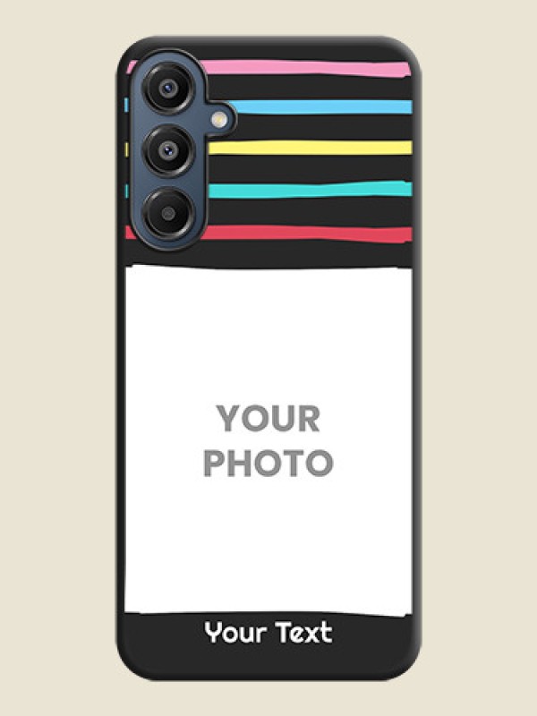 Custom Multicolor Lines with Image On Space Black Custom Soft Matte Mobile Back Cover - Galaxy A16 5G - alternate view