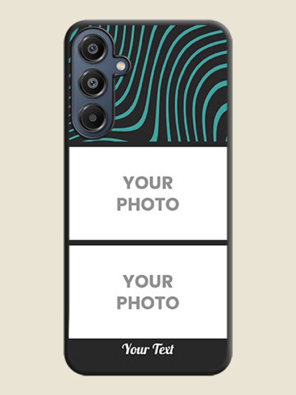 Custom Wave Pattern with 2 Image Holder On Space Black Custom Soft Matte Mobile Back Cover - Galaxy A16 5G - alternate view