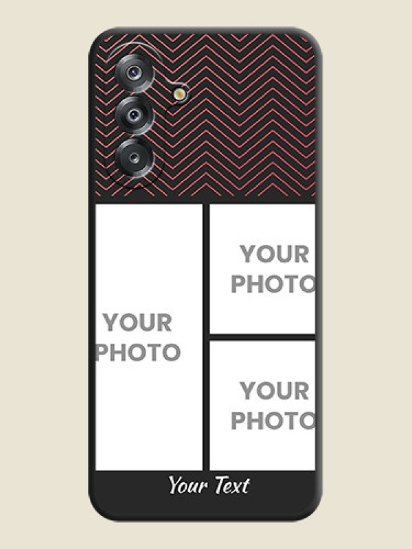 Custom Wave Pattern with 3 Image Holder On Space Black Custom Soft Matte Mobile Back Cover - Samsung Galaxy A17 5G - alternate view