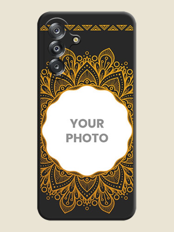 Custom Round Image with Floral Design On Space Black Custom Soft Matte Mobile Back Cover - Samsung Galaxy A17 5G - alternate view