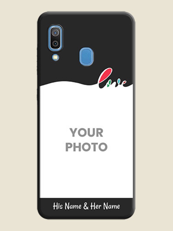 Custom Fall in Love Pattern with Picture - Photo on Space Black Soft Matte Mobile Case - Galaxy A20 - alternate view