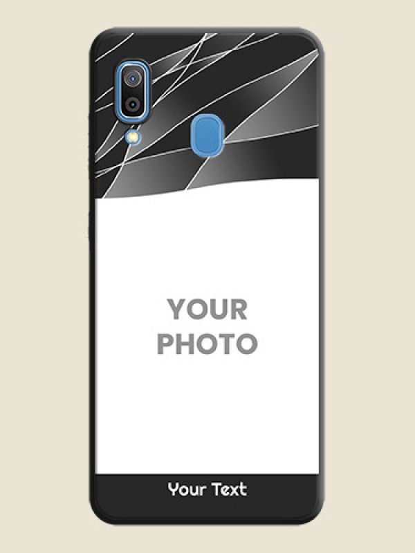Custom Mixed Wave Lines - Photo on Space Black Soft Matte Mobile Cover - Galaxy A20 - alternate view