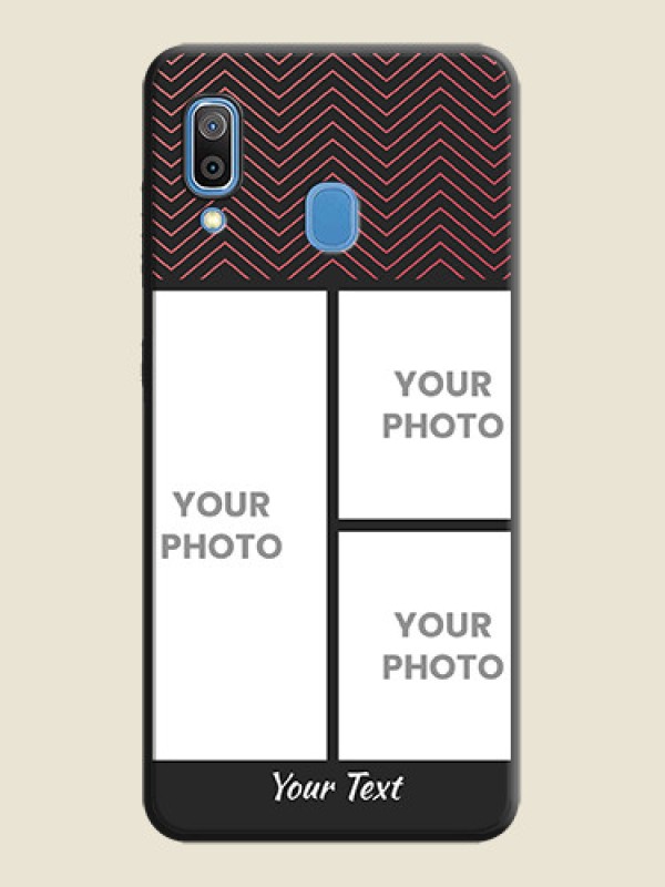 Custom Wave Pattern with 3 Image Holder on Space Black Custom Soft Matte Back Cover - Galaxy A20 - alternate view