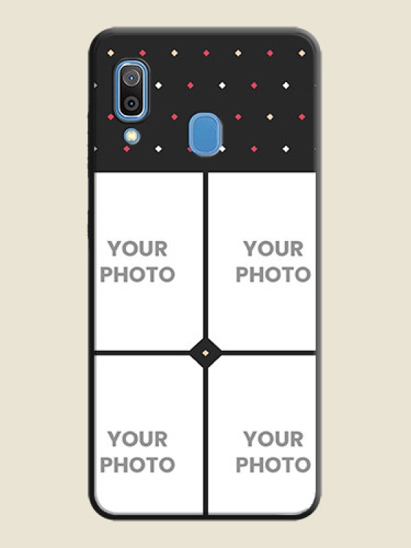 Custom Multicolor Dotted Pattern with 4 Image Holder on Space Black Custom Soft Matte Phone Cases - Galaxy A20 - alternate view