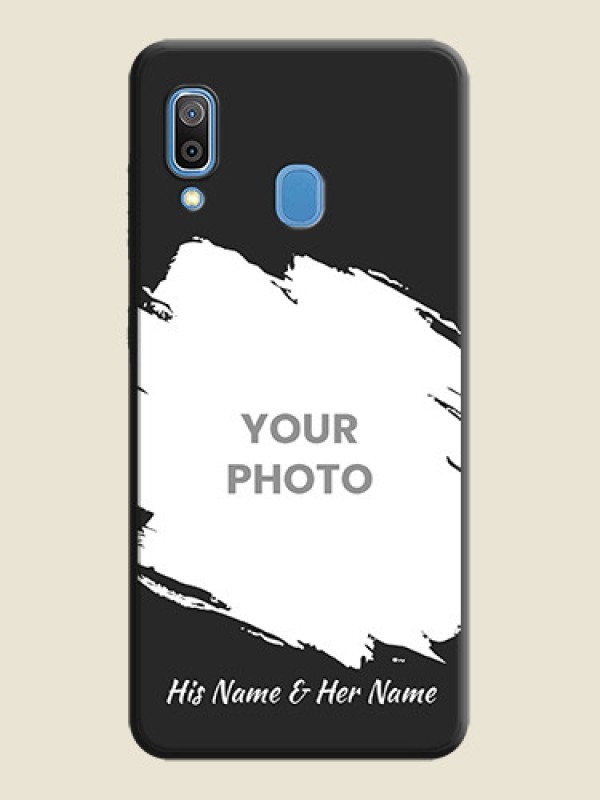 Custom Grunge Brush Strokes - Photo on Space Black Soft Matte Back Cover - Galaxy A20 - alternate view