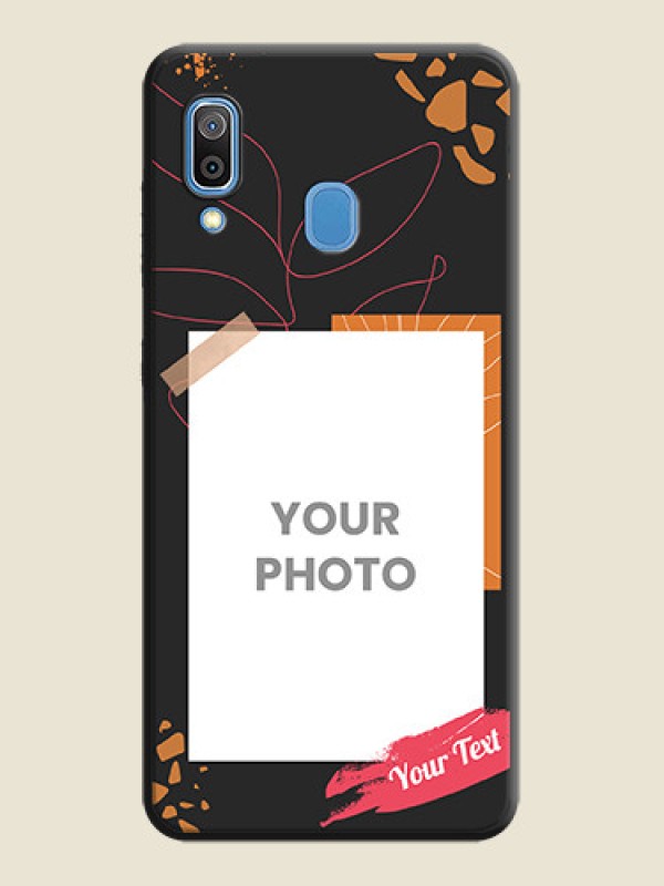 Custom Orange Photo Frame on Space Black Custom Soft Matte Phone Back Cover - Galaxy A20 - alternate view