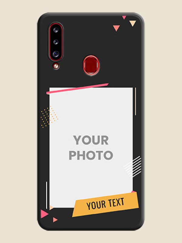 Custom Photo Frame with Triangle Small Dots on Photo on Space Black Soft Matte Back Cover - Galaxy A20s - alternate view