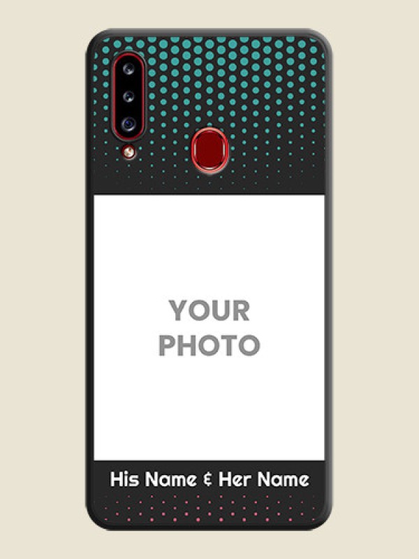 Custom Faded Dots with Grunge Photo Frame and Text on Space Black Custom Soft Matte Phone Cases - Galaxy A20s - alternate view