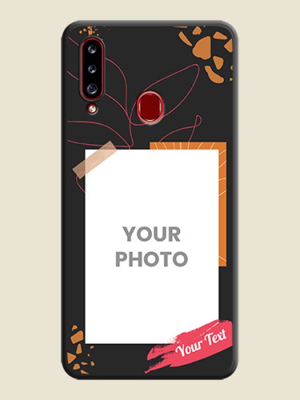 Custom Orange Photo Frame on Space Black Custom Soft Matte Phone Back Cover - Galaxy A20s - alternate view