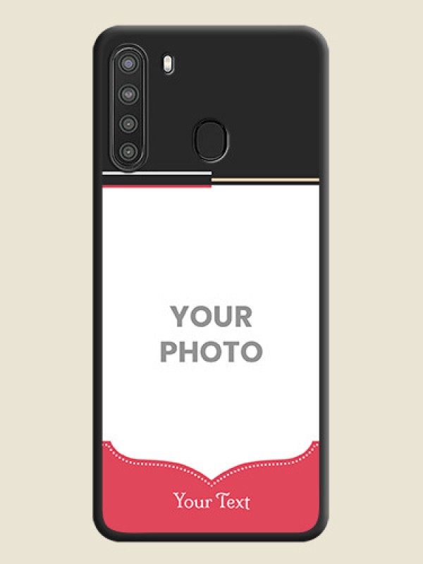 Custom Classic Plain Design with Name on Photo on Space Black Soft Matte Phone Cover - Galaxy A21 - alternate view