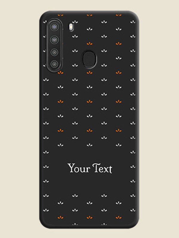 Custom Simple Pattern With Custom Text On Space Black Personalized Soft Matte Phone Covers -Samsung Galaxy A21 - alternate view