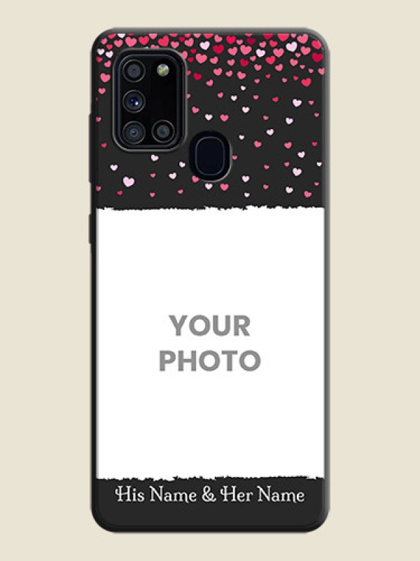 Custom Fall in Love with Your Partner  - Photo on Space Black Soft Matte Phone Cover - Galaxy A21S - alternate view