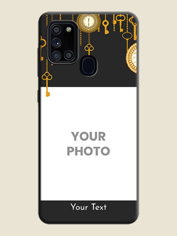 Custom Decorative Design with Text on Space Black Custom Soft Matte Back Cover - Galaxy A21S - alternate view