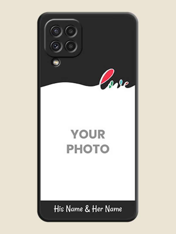 Custom Fall in Love Pattern with Picture on Photo on Space Black Soft Matte Mobile Case - Galaxy A22 4G - alternate view