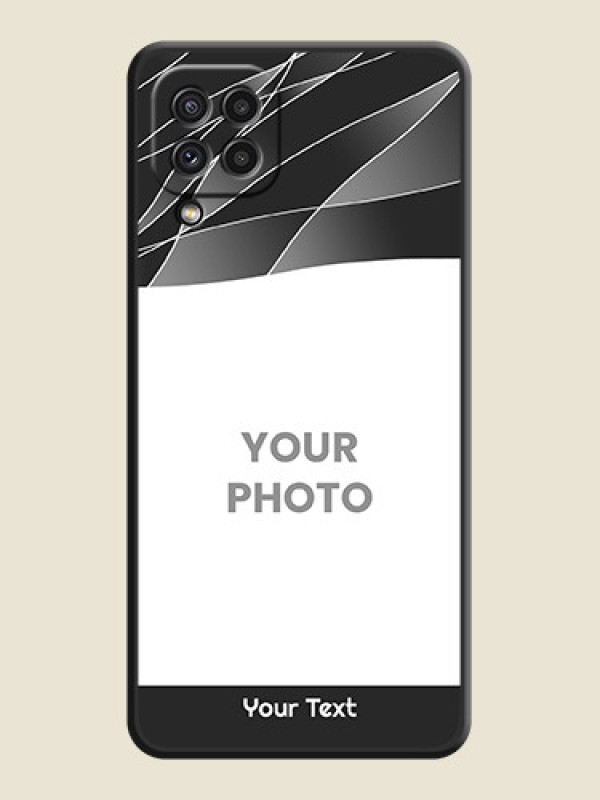 Custom Mixed Wave Lines on Photo on Space Black Soft Matte Mobile Cover - Galaxy A22 4G - alternate view