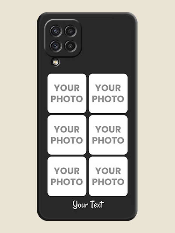 Custom Floral Art with 6 Image Holder on Photo on Space Black Soft Matte Mobile Case - Galaxy A22 4G - alternate view