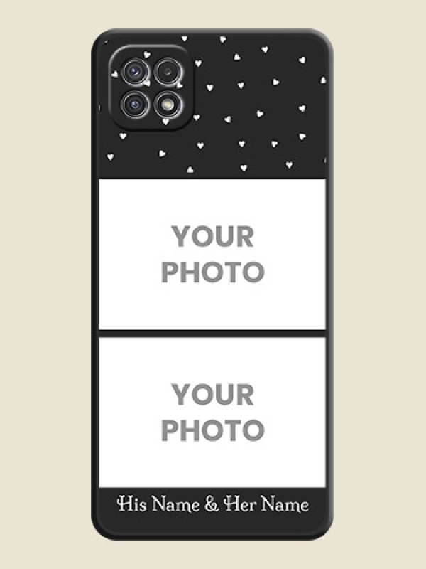 Custom Miniature Love Symbols with Name on Space Black Custom Soft Matte Back Cover - Galaxy A22 5G - alternate view