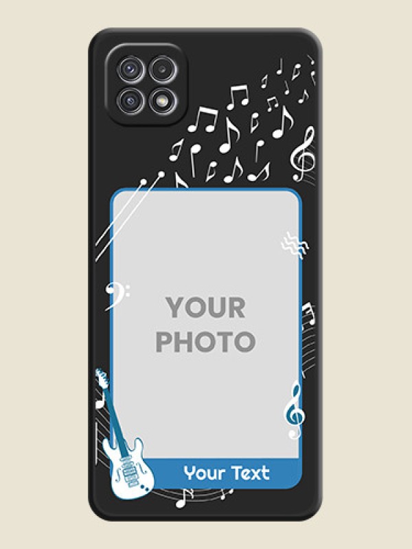 Custom Musical Theme Design with Text on Photo on Space Black Soft Matte Mobile Case - Galaxy A22 5G - alternate view