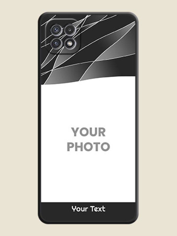 Custom Mixed Wave Lines on Photo on Space Black Soft Matte Mobile Cover - Galaxy A22 5G - alternate view