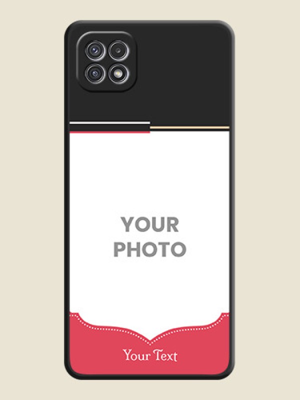Custom Classic Plain Design with Name on Photo on Space Black Soft Matte Phone Cover - Galaxy A22 5G - alternate view