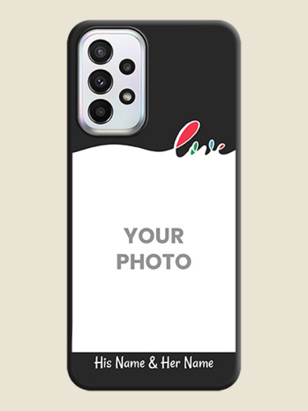 Custom Fall in Love Pattern with Picture on Photo on Space Black Soft Matte Mobile Case - Galaxy A23 - alternate view