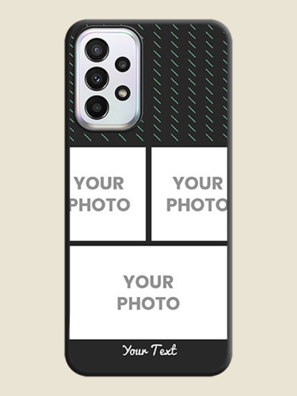 Custom Cross Dotted Pattern with 2 Image Holder  on Personalised Space Black Soft Matte Cases - Galaxy A23 - alternate view