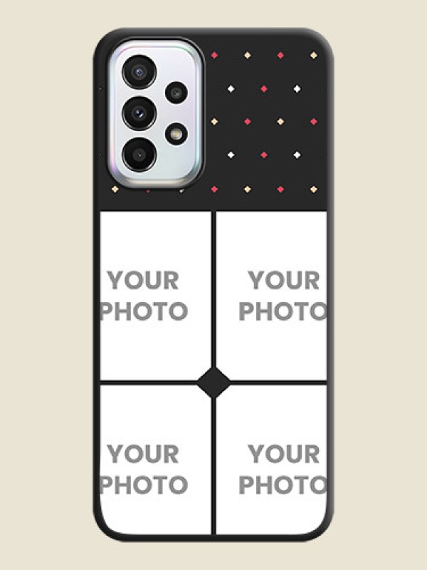 Custom Multicolor Dotted Pattern with 4 Image Holder on Space Black Custom Soft Matte Phone Cases - Galaxy A23 - alternate view