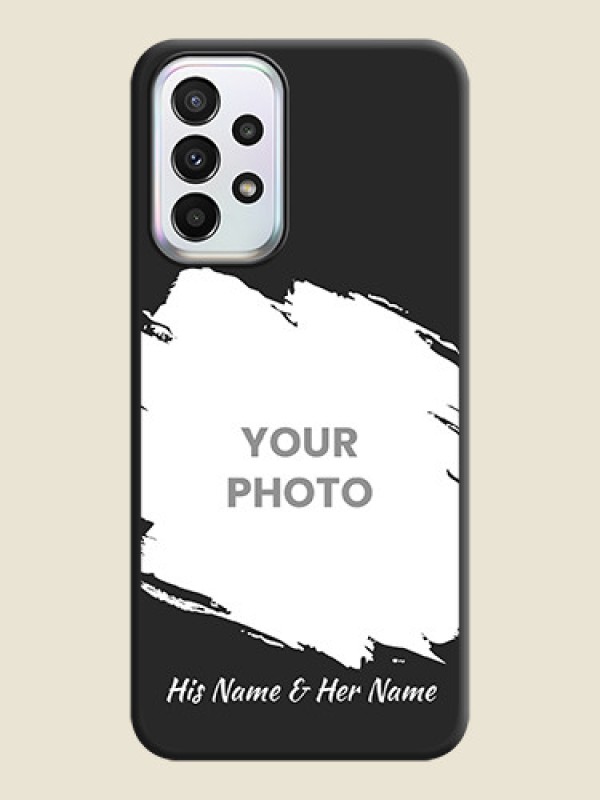Custom Grunge Brush Strokes on Photo on Space Black Soft Matte Back Cover - Galaxy A23 - alternate view