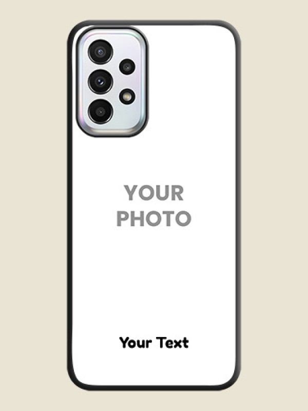 Custom Full Single Pic Upload With Text On Space Black Personalized Soft Matte Phone Covers -Samsung Galaxy A23 5G - alternate view