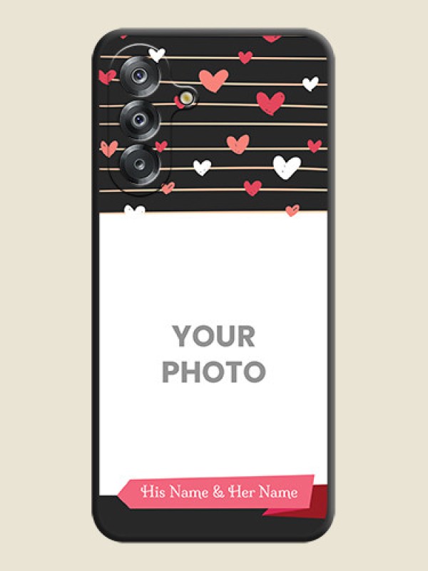 Custom Love Pattern with Name on Pink Ribbon on Photo On Space Black Custom Soft Matte Mobile Back Cover - Samsung Galaxy A26 5G - alternate view
