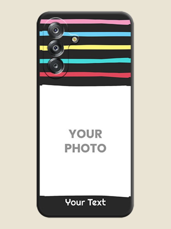 Custom Multicolor Lines with Image On Space Black Custom Soft Matte Mobile Back Cover - Samsung Galaxy A26 5G - alternate view