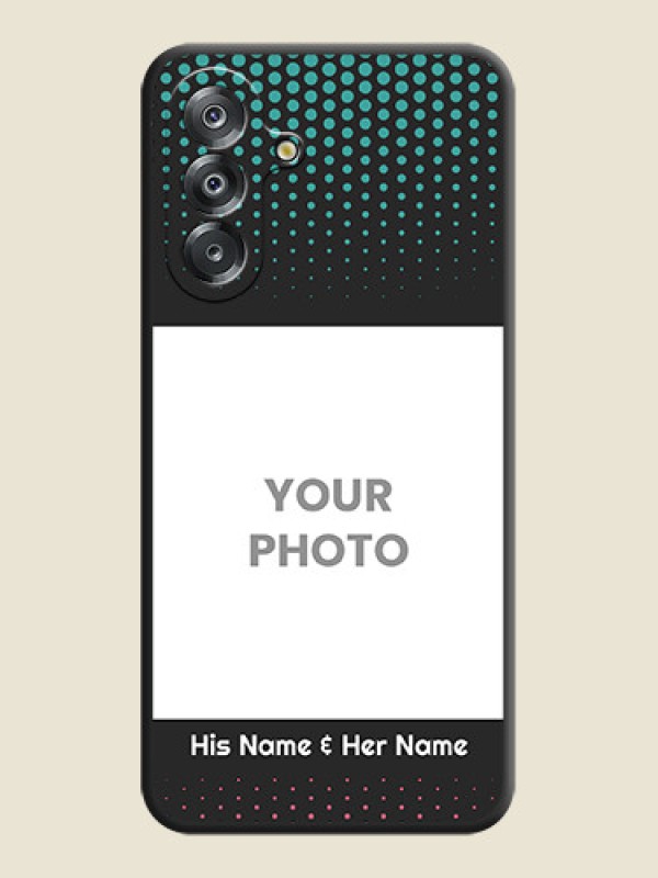 Custom Faded Dots with Grunge Photo Frame and Text On Space Black Custom Soft Matte Mobile Back Cover - Samsung Galaxy A26 5G - alternate view