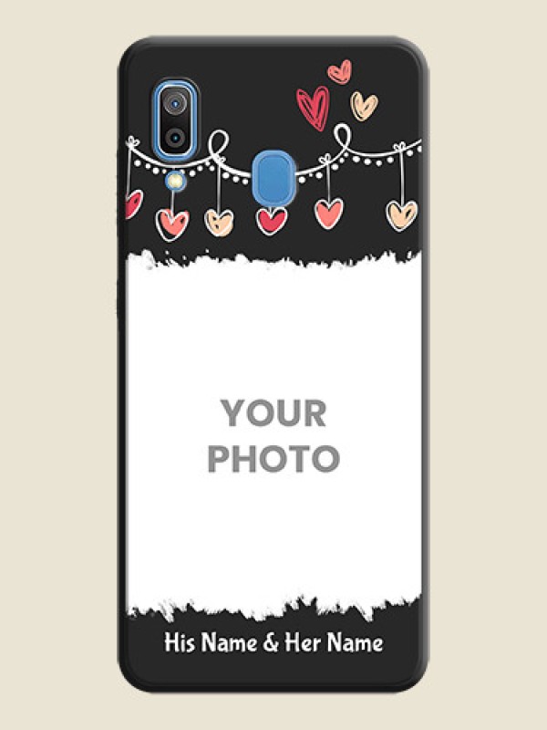 Custom Pink Love Hangings with Name on Space Black Custom Soft Matte Phone Cases - Galaxy A30 - alternate view