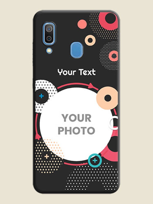 Custom Multicoloured Round Image on Personalised Space Black Soft Matte Cases - Galaxy A30 - alternate view