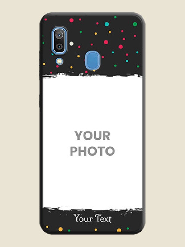 Custom Multicolor Dotted Pattern with Text on Space Black Custom Soft Matte Phone Back Cover - Galaxy A30 - alternate view