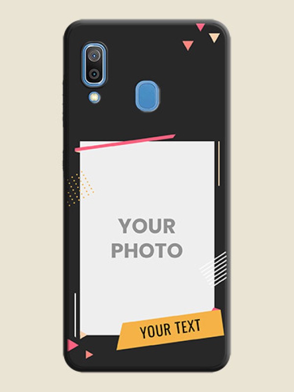 Custom Photo Frame with Triangle Small Dots - Photo on Space Black Soft Matte Back Cover - Galaxy A30 - alternate view