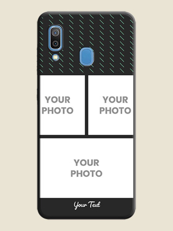 Custom Cross Dotted Pattern with 2 Image Holder  on Personalised Space Black Soft Matte Cases - Galaxy A30 - alternate view