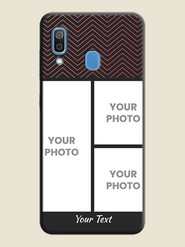 Custom Wave Pattern with 3 Image Holder on Space Black Custom Soft Matte Back Cover - Galaxy A30 - alternate view