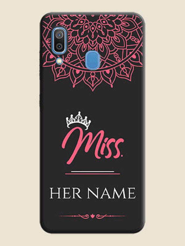 Custom Mrs Name with Floral Design on Space Black Personalized Soft Matte Phone Covers - Galaxy A30 - alternate view