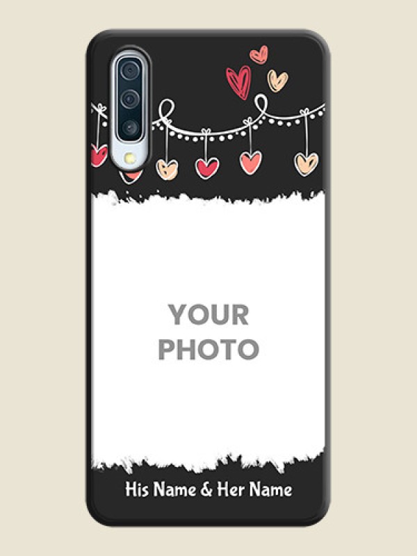 Custom Pink Love Hangings with Name on Space Black Custom Soft Matte Phone Cases - Galaxy A30S - alternate view