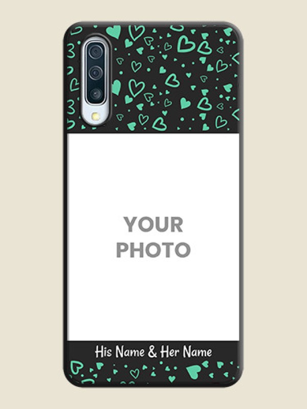 Custom Sea Green Indefinite Love Pattern - Photo on Space Black Soft Matte Mobile Cover - Galaxy A30S - alternate view