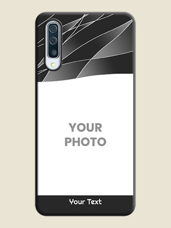 Custom Mixed Wave Lines - Photo on Space Black Soft Matte Mobile Cover - Galaxy A30S - alternate view